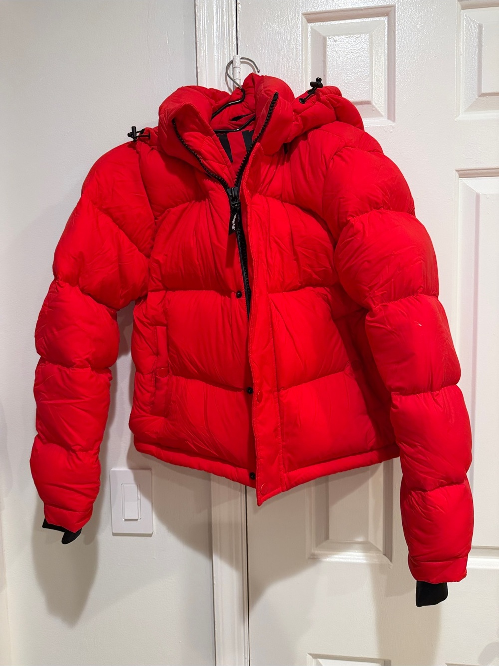 Aritzia Bright Red Kids Puffer Jacket with Hood
